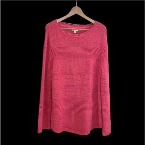 Style & Co. Womens Size XXL Hot Pink Long Sleeve Sweater
